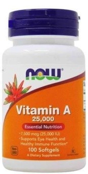 NOW NOW Vitamin A  25000 IU, 100 капс. 